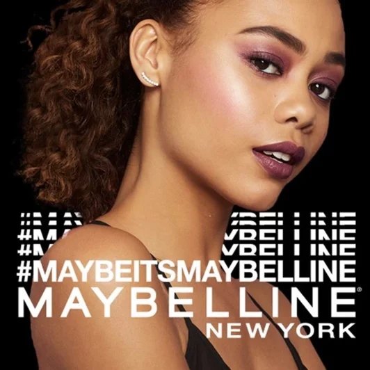 Зображення жінки із хештегом #MaybeItsMaybelline під ним